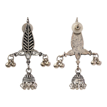 Nature's embrace jhumki earrings (White)