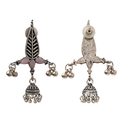 Nature's embrace jhumki earrings (Baby Pink)