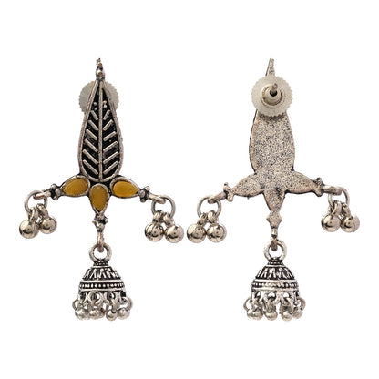 Nature's embrace jhumki earrings (Yellow)