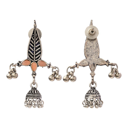 Nature's embrace jhumki earrings (Light Orange)