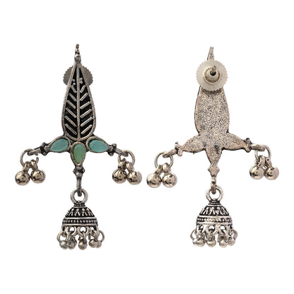 Nature's embrace jhumki earrings (Mint)