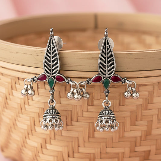 Nature's embrace jhumki earrings (Multicolored)