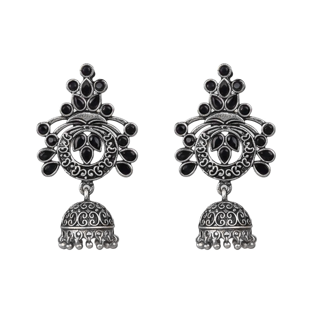 Mughal majesty jhumka earrings (Black)