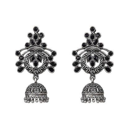 Mughal majesty jhumka earrings (Black)