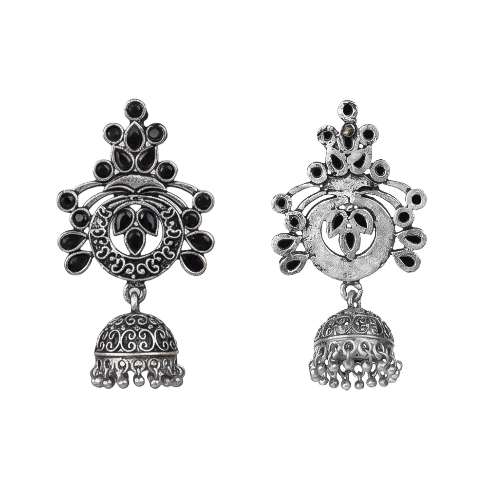 Mughal majesty jhumka earrings (Black)