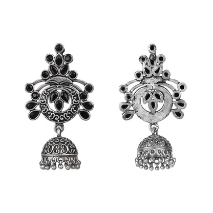 Mughal majesty jhumka earrings (Black)