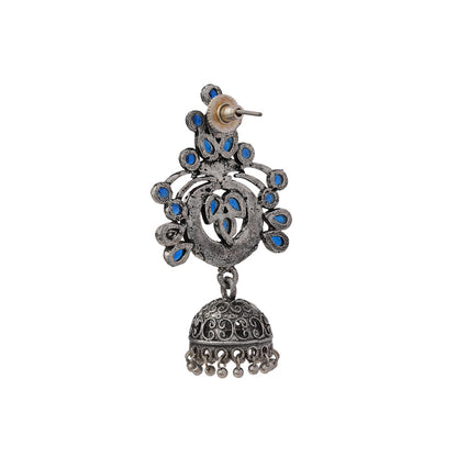 Mughal majesty jhumka earrings (Blue)