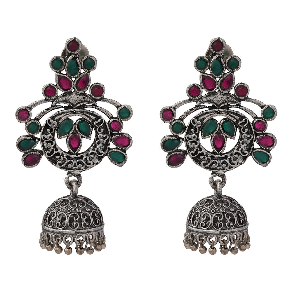 Mughal majesty jhumka earrings (Multicolored)