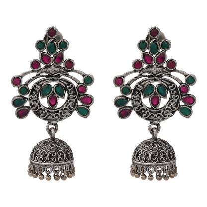 Mughal majesty jhumka earrings (Multicolored)