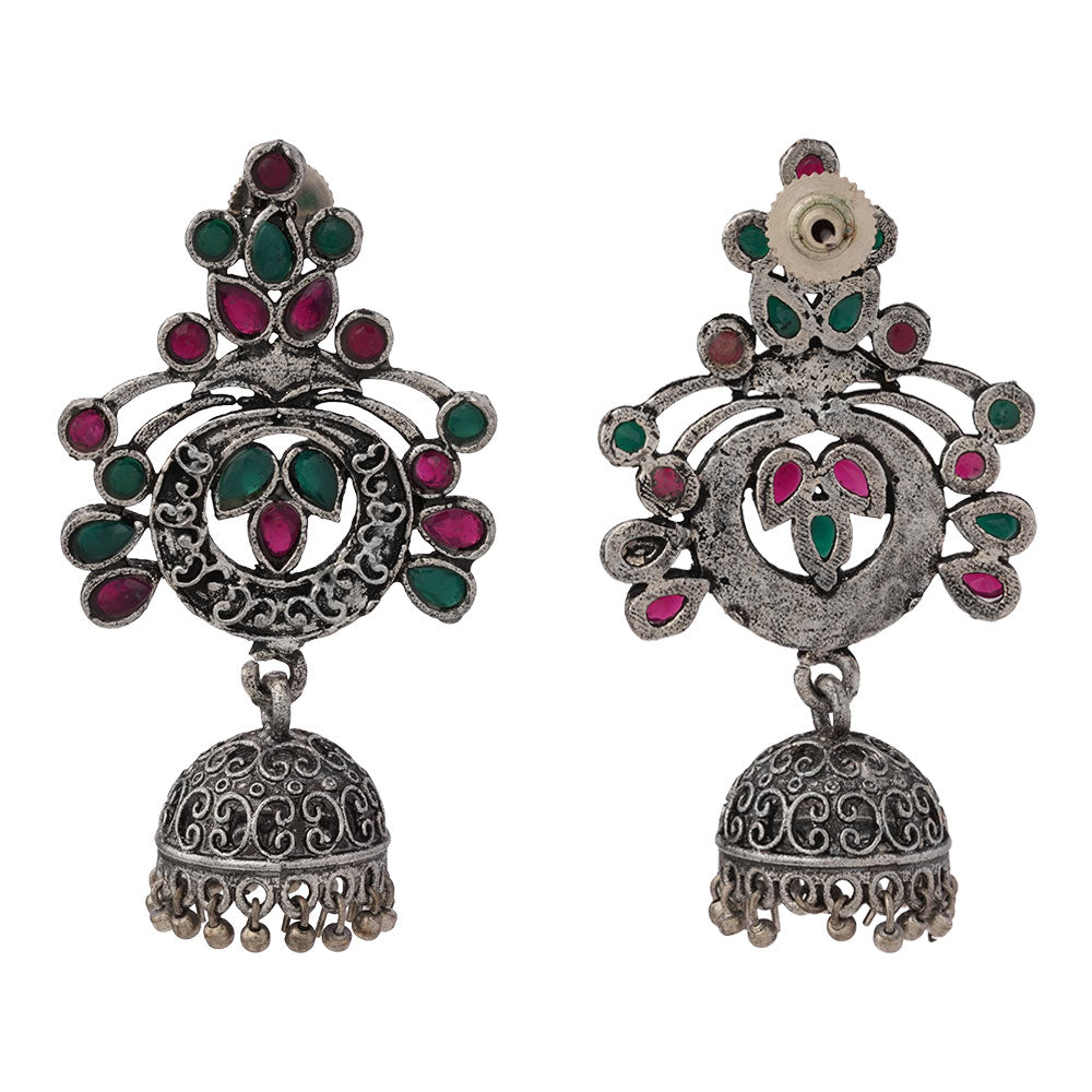Mughal majesty jhumka earrings (Multicolored)
