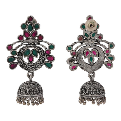 Mughal majesty jhumka earrings (Multicolored)