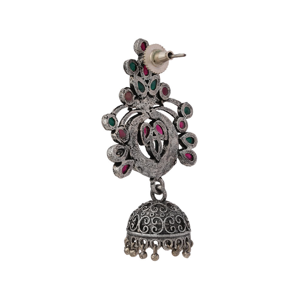 Mughal majesty jhumka earrings (Multicolored)