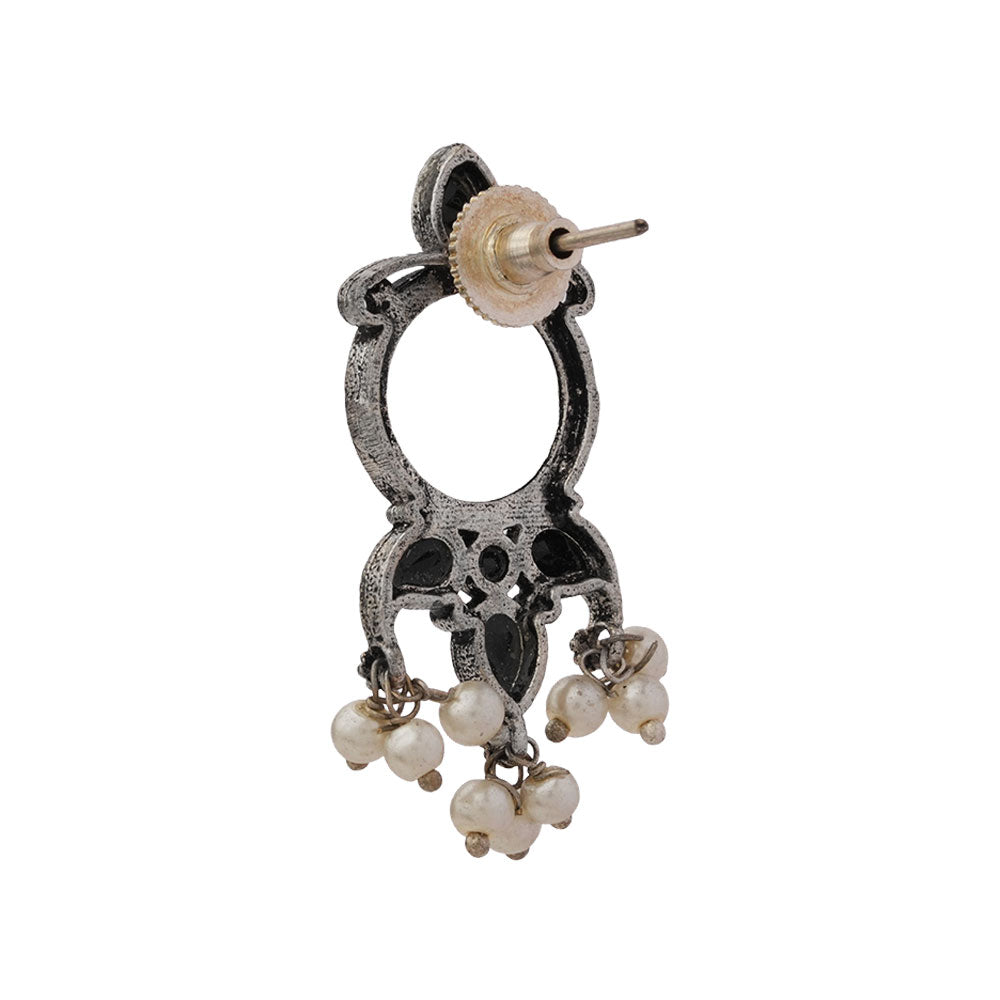 Loop dot stud earrings (Black)