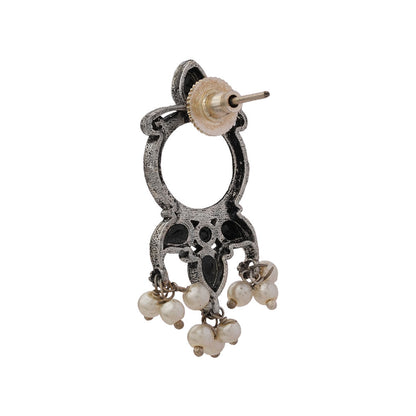 Loop dot stud earrings (Black)