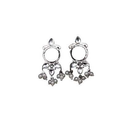 StylishKudi Oxidised Silver Earrings&Chandbali Earrings ComboSet for Women&girl