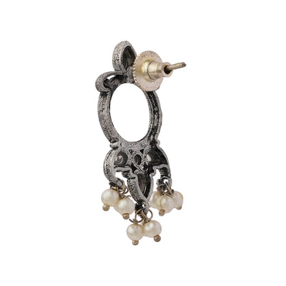 Loop dot stud earrings (White)