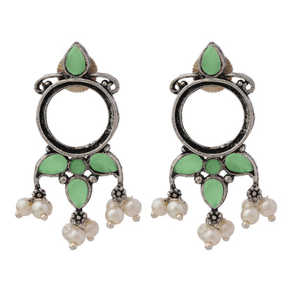 Loop dot stud earrings (Pista)