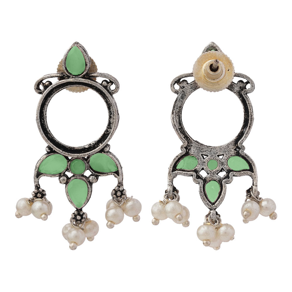 Loop dot stud earrings (Pista)