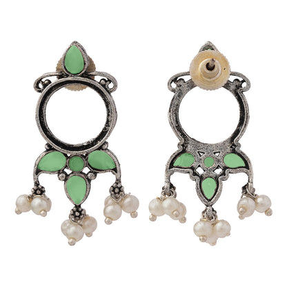 Loop dot stud earrings (Pista)