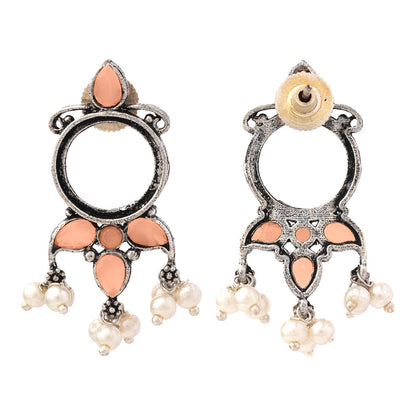 Loop dot stud earrings (Light Orange)