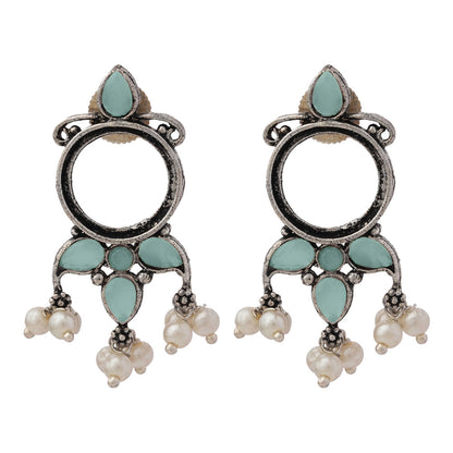Loop dot stud earrings (Mint)