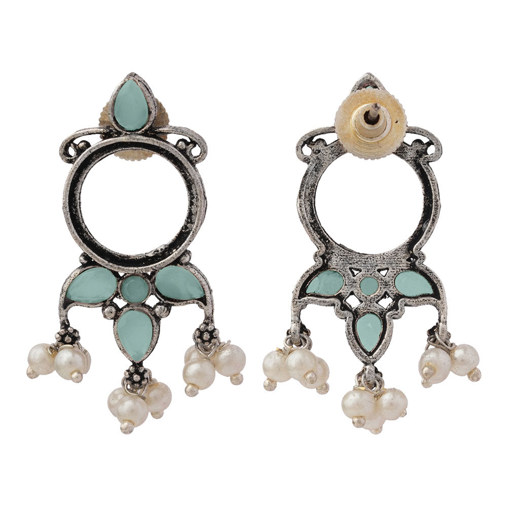 Loop dot stud earrings (Mint)