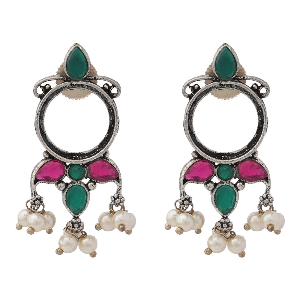 Loop dot stud earrings (Multicolored)
