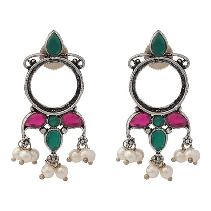 Loop dot stud earrings (Multicolored)