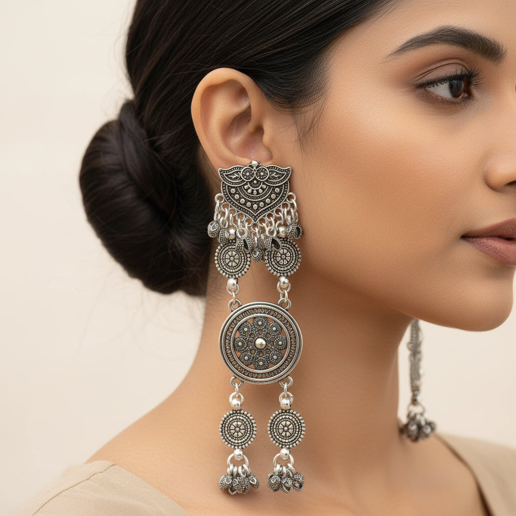 Oxidised Latkan Danglers