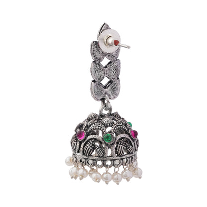 Leaf Cascade jhumki earrings (Multicolored)