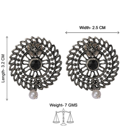Charming Chakra stud earrings (Black)