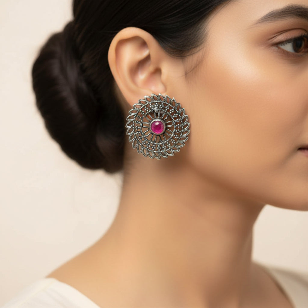 Charming Chakra stud earrings (Red)