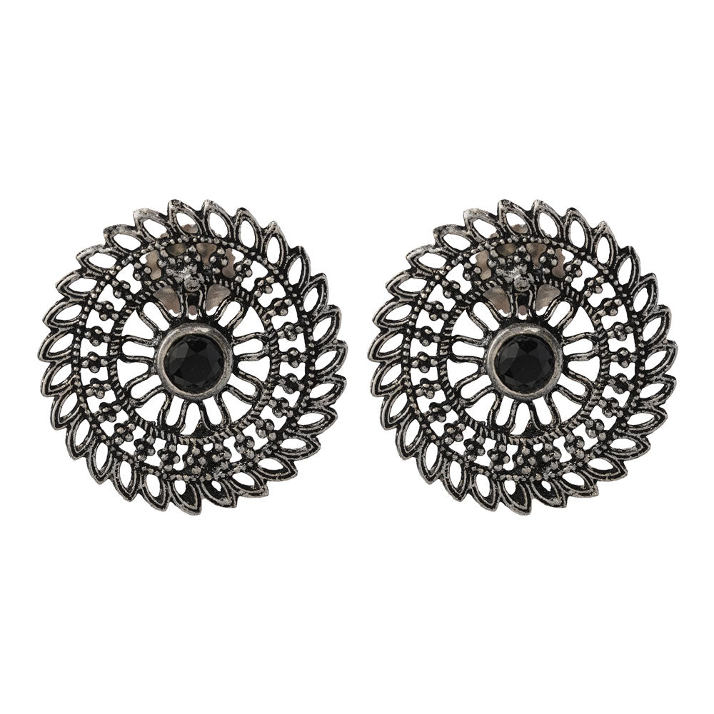 Charming Chakra stud earrings (Black)