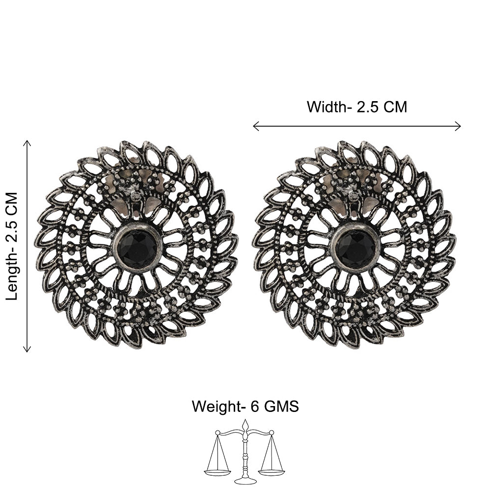 Charming Chakra stud earrings (Black)