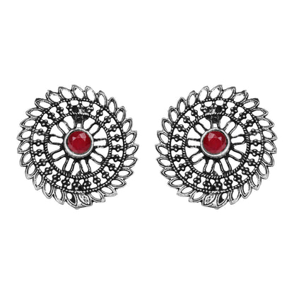 Charming Chakra stud earrings (Dark Maroon)