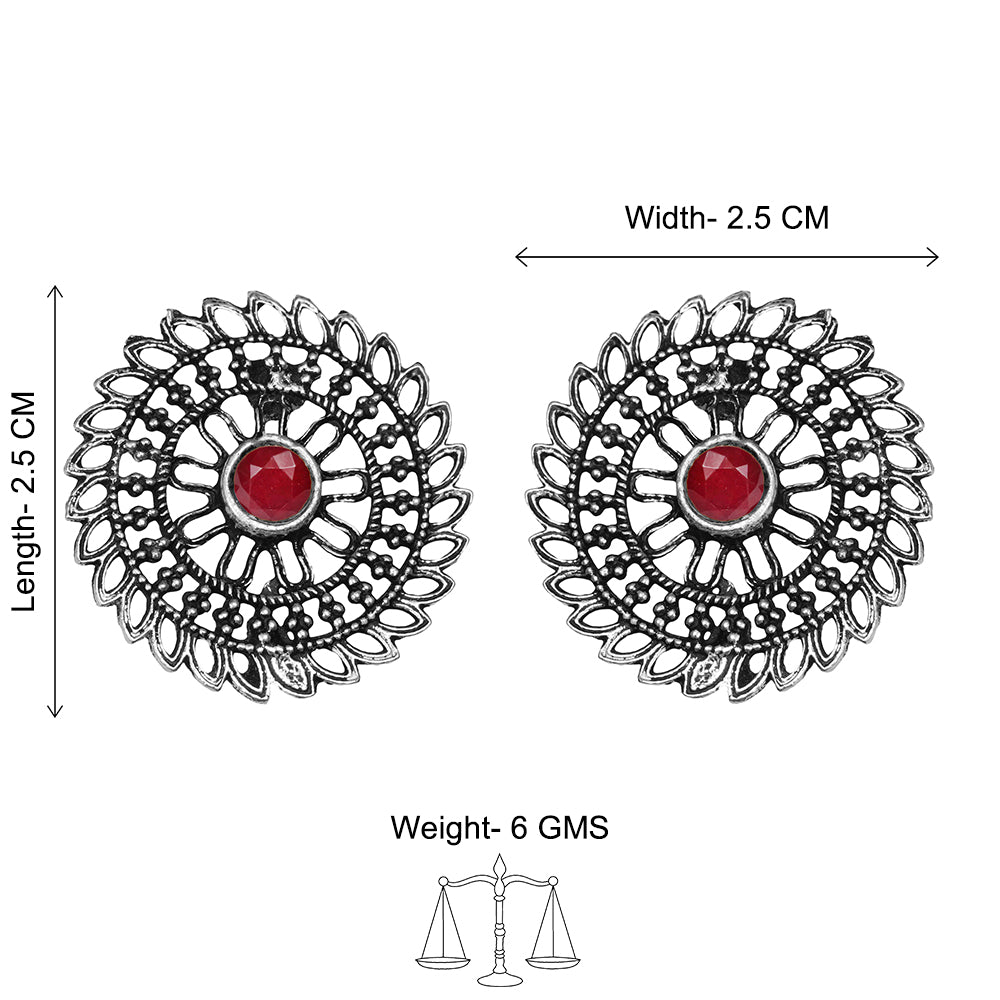Charming Chakra stud earrings (Dark Maroon)