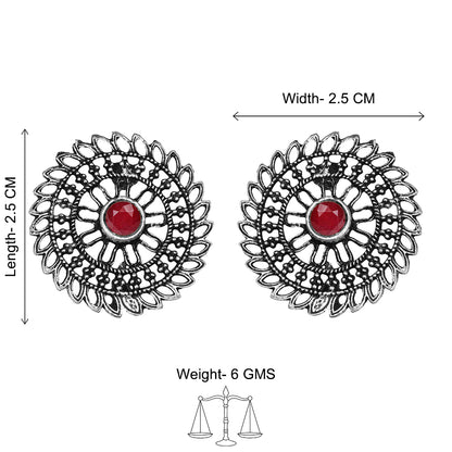Charming Chakra stud earrings (Dark Maroon)