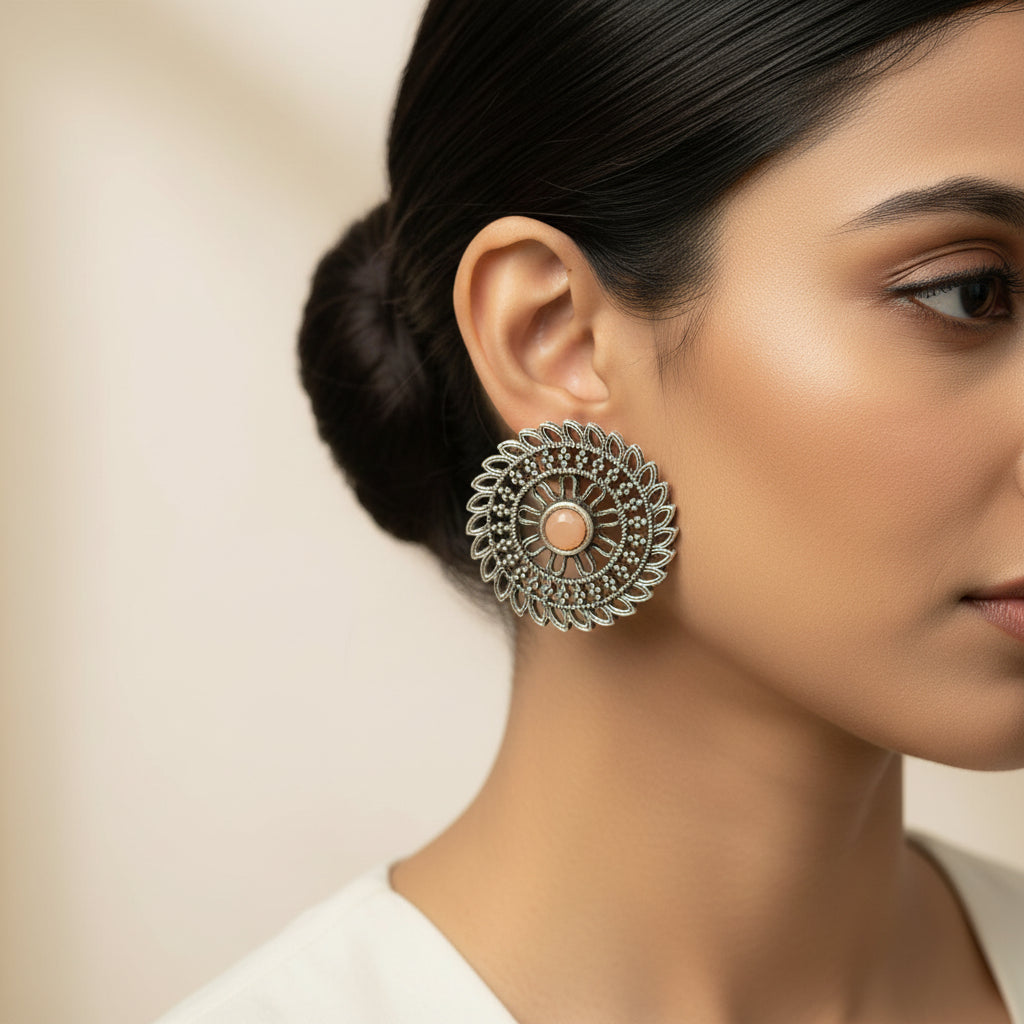 Charming Chakra stud earrings (Light Orange)