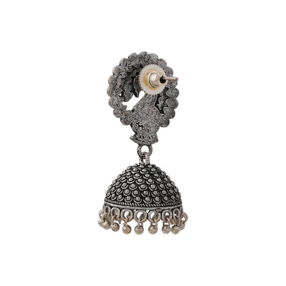 Mayur magic jhumka earrings (Silver)
