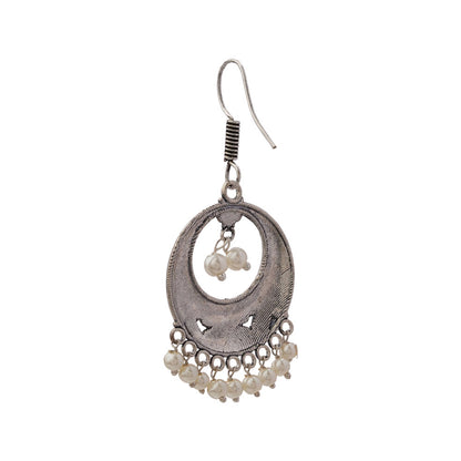 Eternal glide pearl dangler earrings (Silver)