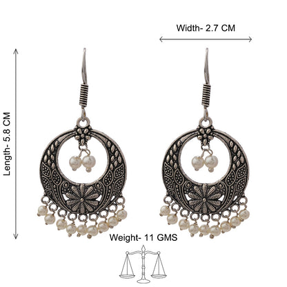 Eternal glide pearl dangler earrings (Silver)