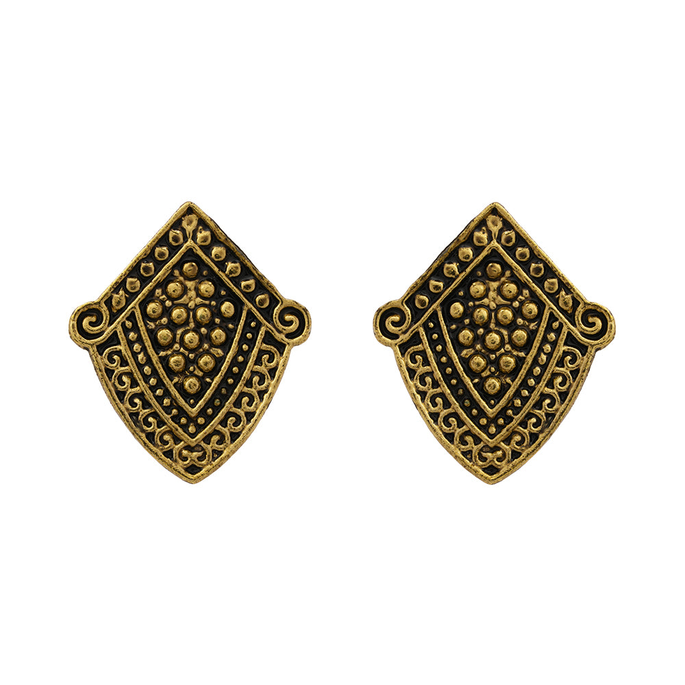 Golden guard stud oxidized stud earrings