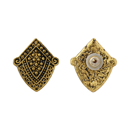 Golden guard stud oxidized stud earrings
