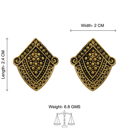 Golden guard stud oxidized stud earrings
