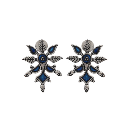 Royal Meenakari oxidized stud esrrings (Blue)