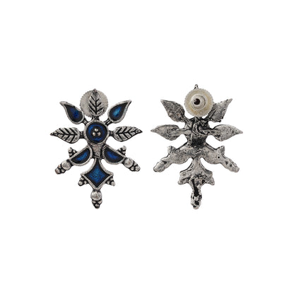 Royal Meenakari oxidized stud esrrings (Blue)