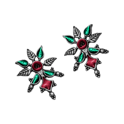StylishKudi Oxidised Silver Jhumki&Stud Earring ComboSet for Women&girl