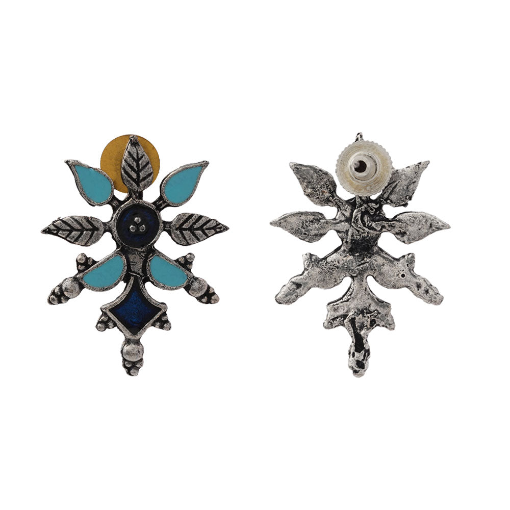 Royal Meenakari oxidized stud esrrings (Multicolored)