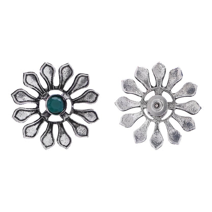FlowerLoom Stud Earrings - Green