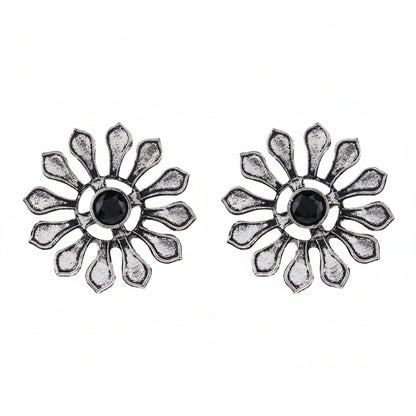 FlowerLoom Stud Earrings - Black